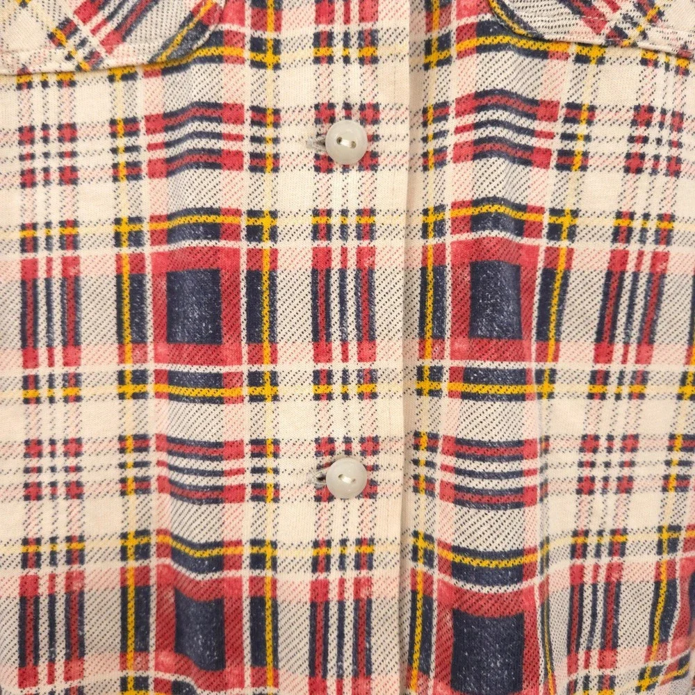 RRL Double Ralph Lauren Plaid-print jersey camp Shirt Womens 3 (US6) NWT $295 - Picture 5 of 13